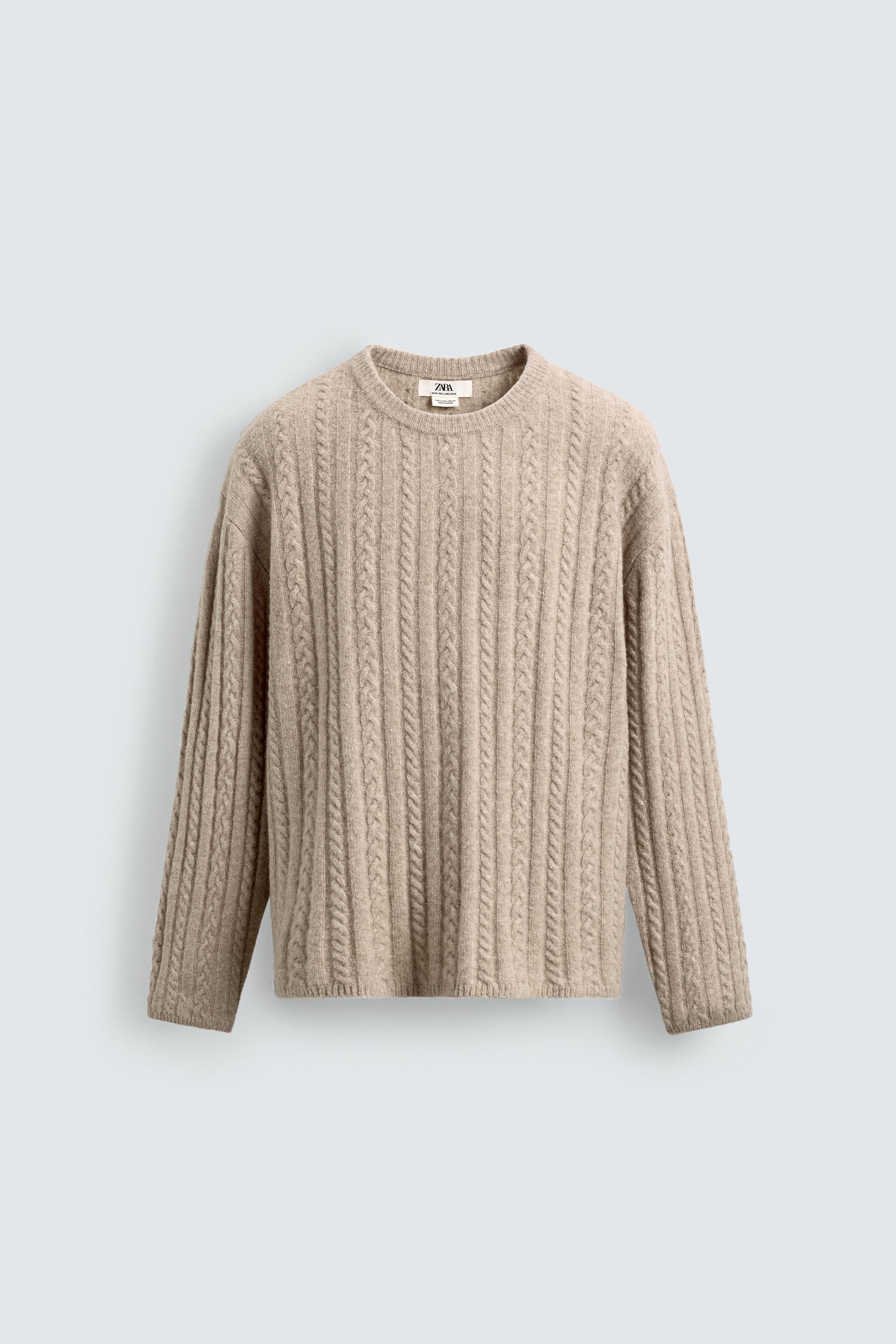 CABLE KNIT TEXTURED SWEATER